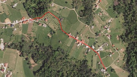 Trasa novega vodovoda Berčice - Grabrovec