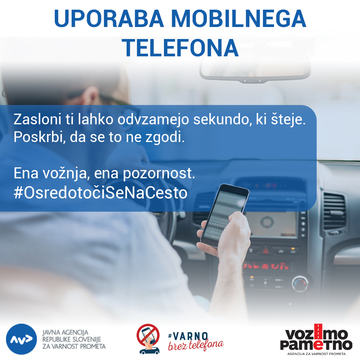 Opozorilna fotografija Osredotoči se na cesto