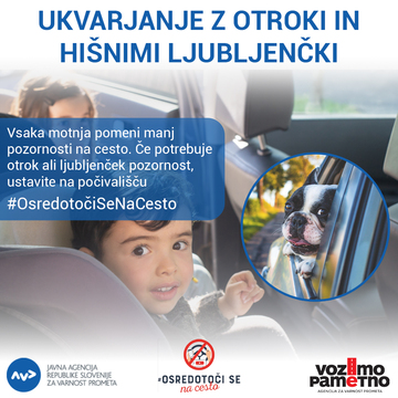 Opozorilna fotografija Osredotoči se na cesto