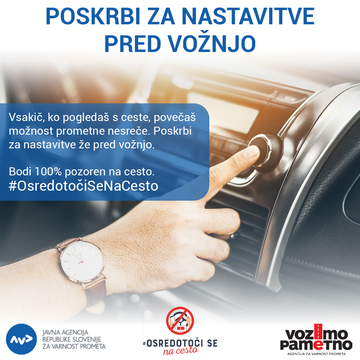 Opozorilna fotografija Osredotoči se na cesto